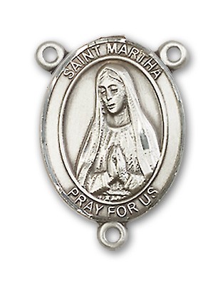 St. Martha Rosary Centerpiece Sterling Silver or Pewter - Sterling Silver