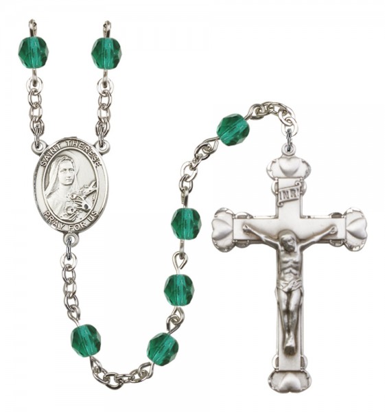 Women's St. Therese of Lisieux Birthstone Rosary - Zircon