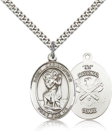 St. Christopher National Guard Medal - Sterling Silver