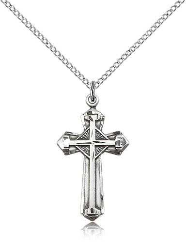 Gothic Women's Cross Necklace - Sterling Silver