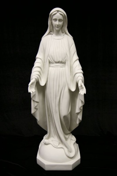 Our Lady of Grace Statue White Marble Composite - 40 inch - White