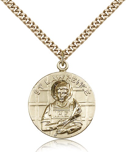 Round St. Lawrence of Rome Medal - 14KT Gold Filled