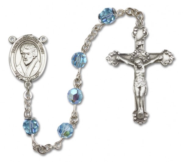 St. Peter Canisius RosaryHeirloom Fancy Crucifix - Aqua