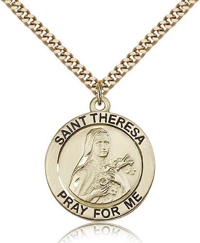 Men's St. Theresa Pendant  - 14KT Gold Filled