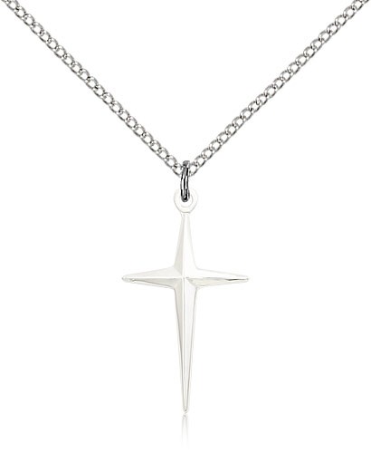 North Star Cross Pendant - Sterling Silver