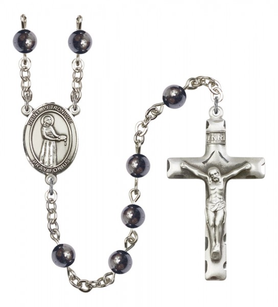 Men's St. Petronille Silver Plated Rosary - Gray