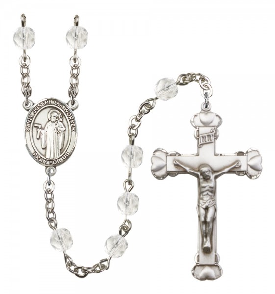 Women's St. Joseph the Worker Birthstone Rosary - Crystal