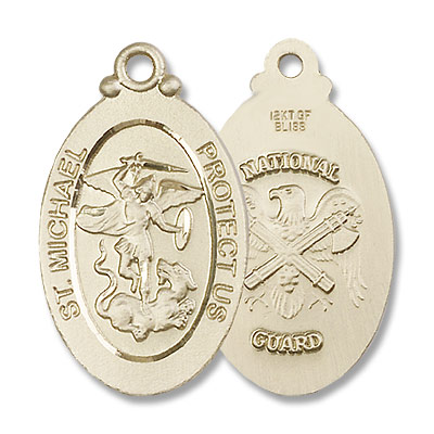St. Michael National Guard Medal - 14K Solid Gold