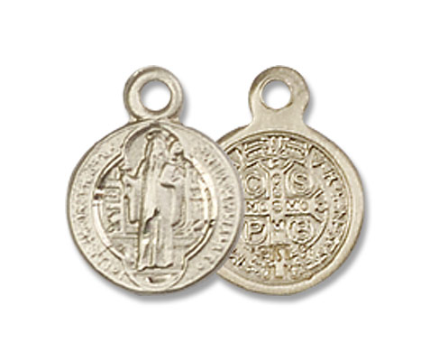 Petite Round St. Benedict Medal - 14K Solid Gold