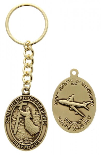 St. Joseph of Cupertino Key Chain - Antique Gold