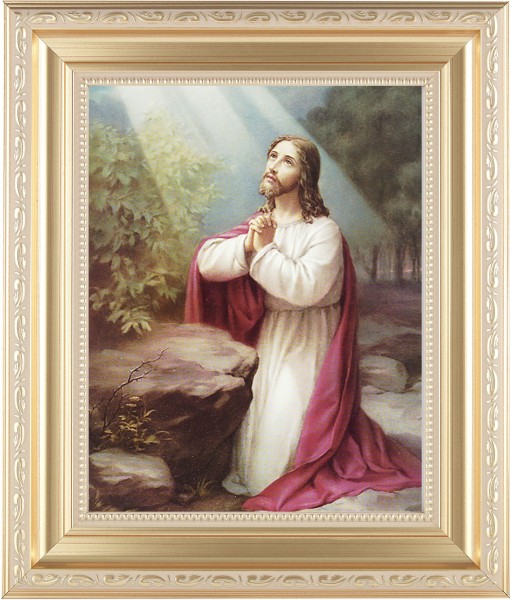 Jesus at the Mount of Olives 8x10 Framed Print Under Glass - #138 Frame