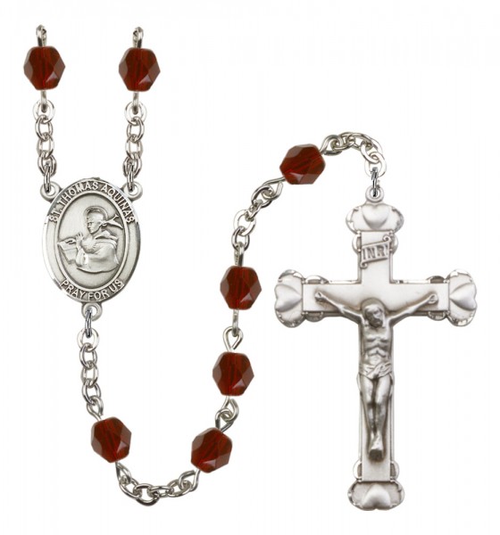 Women's St. Thomas Aquinas Birthstone Rosary - Garnet