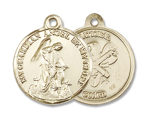 Guardian Angel National Guard Medal - 14K Solid Gold