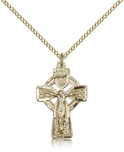 Women's Celtic Crucifix Pendant - 14KT Gold Filled