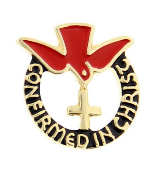 Confirmed in Christ Lapel Pin - Red | Gold
