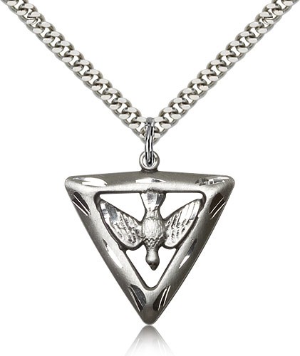 Women's Holy Spirit Triangle Pendant - Sterling Silver
