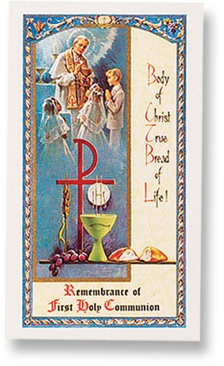 First Holy Communion Unisex Laminated Prayer Card - 25 Cards Per Pack .80 per card