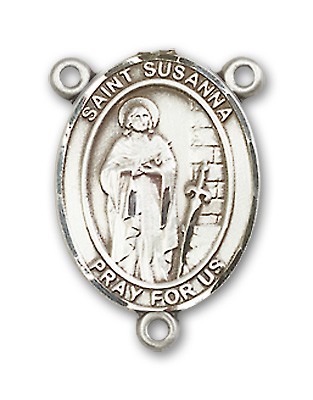 St. Susanna Rosary Centerpiece Sterling Silver or Pewter - Sterling Silver