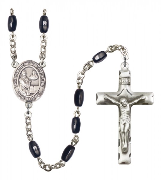 Men's St. Claude de la Colombiere Silver Plated Rosary - Black | Silver