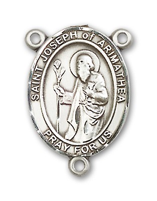 St. Joseph of Arimathea Rosary Centerpiece Sterling Silver or Pewter - Sterling Silver