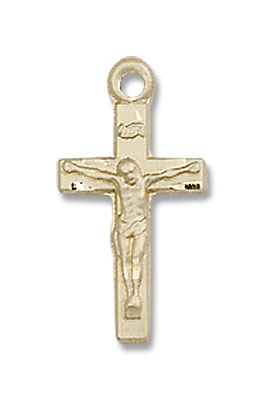 Petite Classic Crucifix Pendant - 14K Solid Gold