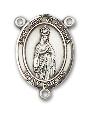Our Lady of Fatima Rosary Centerpiece Sterling Silver or Pewter - Sterling Silver