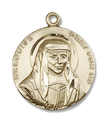 Men's Round St. Louise Medal - 14K Solid Gold