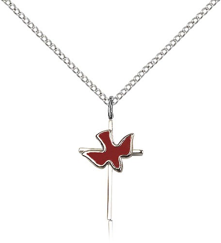 Cross with Holy Spirit Pendant - Sterling Silver