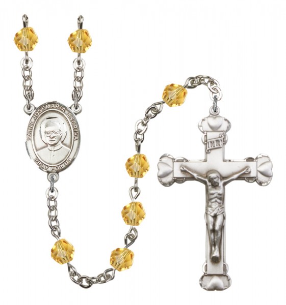 Women's St. Josemaria Escriva Birthstone Rosary - Topaz