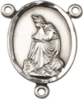 Our Lady of La Salette Sterling Silver Rosary Centerpiece - Sterling Silver