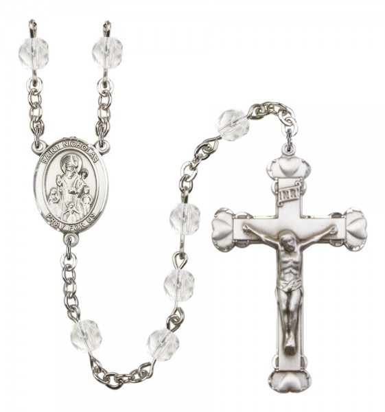 Women's St. Nicholas Birthstone Rosary - Crystal