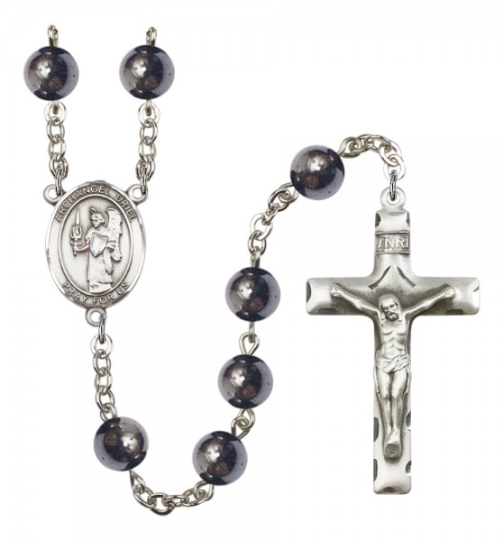 Men's St. Uriel the Archangel Silver Plated Rosary - Silver