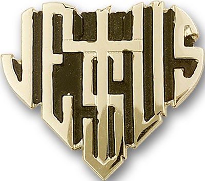 JESUS Heart Visor Clip - Antique Gold