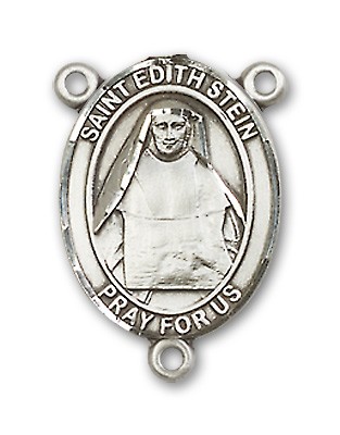 St. Edith Stein Rosary Centerpiece Sterling Silver or Pewter - Sterling Silver