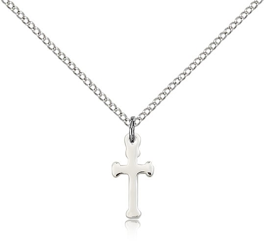 Plain Petite Cross Pendant - Sterling Silver