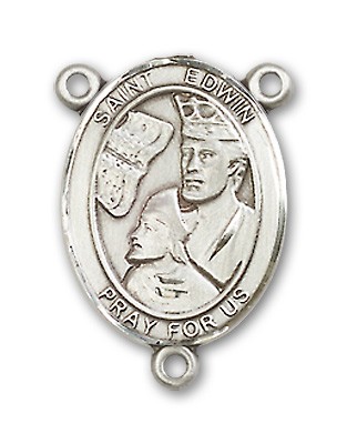 St. Edwin Rosary Centerpiece Sterling Silver or Pewter - Sterling Silver