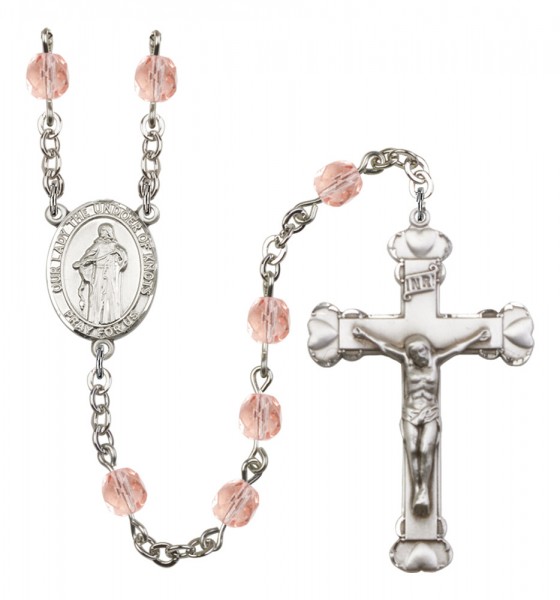 Women's Our Lady the Undoer of Knots Birthstone Rosary - Pink