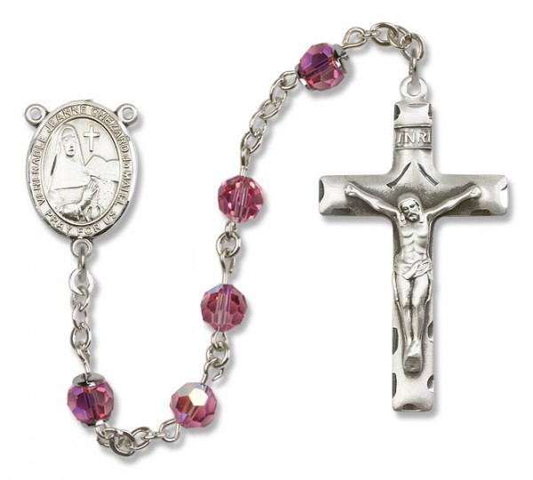 Jeanne Chezard de Matel Sterling Silver Heirloom Rosary Squared Crucifix - Rose