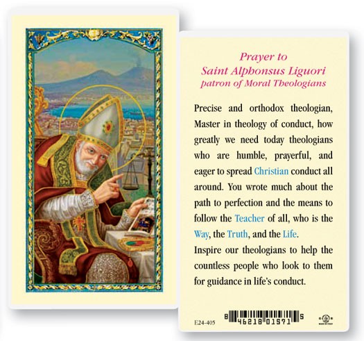 St. Alphonsus Laminated Prayer Card - 25 Cards Per Pack .80 per card