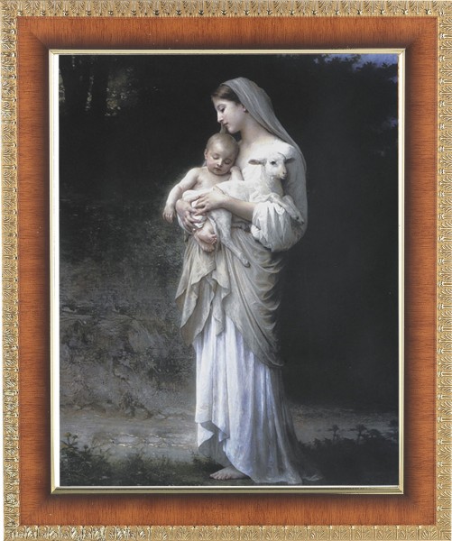 Madonna and Child with Baby Lamb 8x10 Framed Print Under Glass - #122 Frame