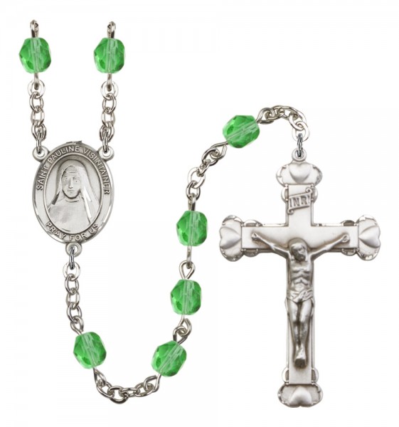 Women's St. Pauline Visintainer Birthstone Rosary - Peridot