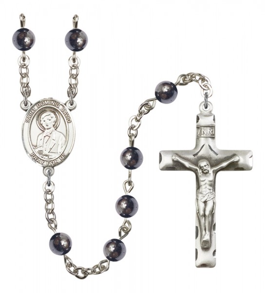 Men's St. Dominic Savio Silver Plated Rosary - Gray