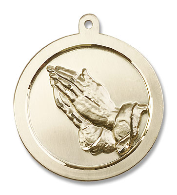 Praying Hands Pendant - 14K Solid Gold