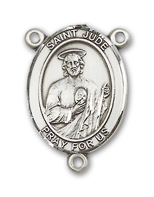 St. Jude Thaddeus Rosary Centerpiece Sterling Silver or Pewter - Sterling Silver