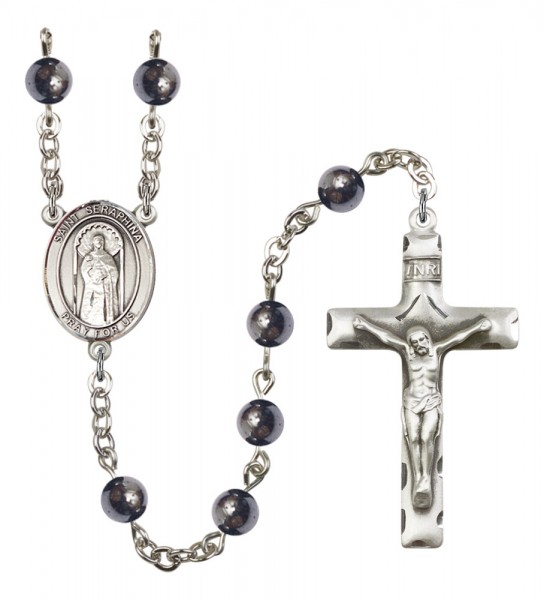 Men's St. Seraphina Silver Plated Rosary - Gray