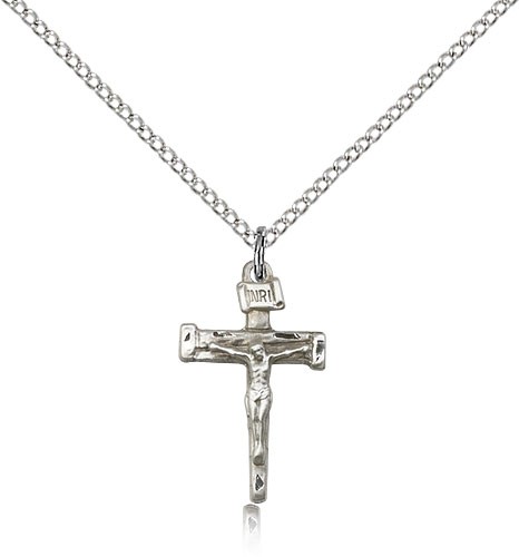Nail Crucifix Pendant - Sterling Silver
