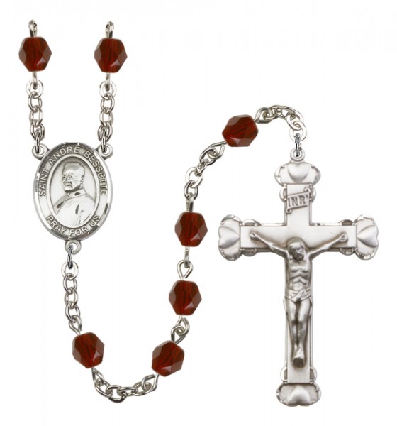 Women's St. Andre Bessette Birthstone Rosary - Garnet