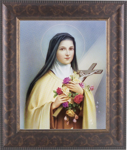 St. Therese 8x10 Framed Print Under Glass - #124 Frame