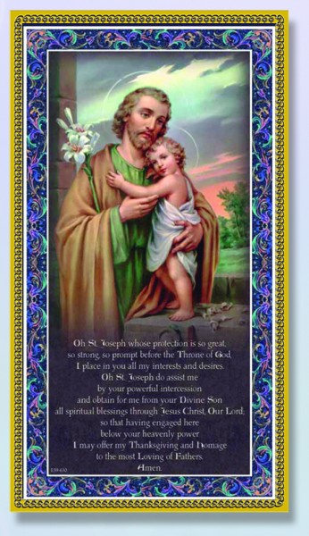 St. Joseph Italian Prayer Plaque - Multi-Color