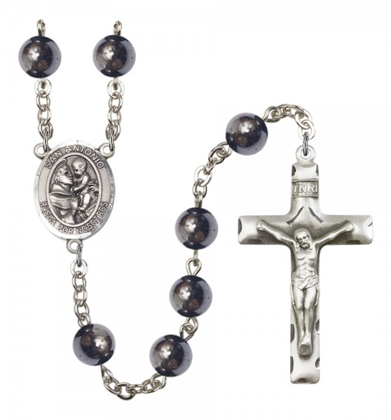 Men's San Antonio Silver Plated Rosary - Silver